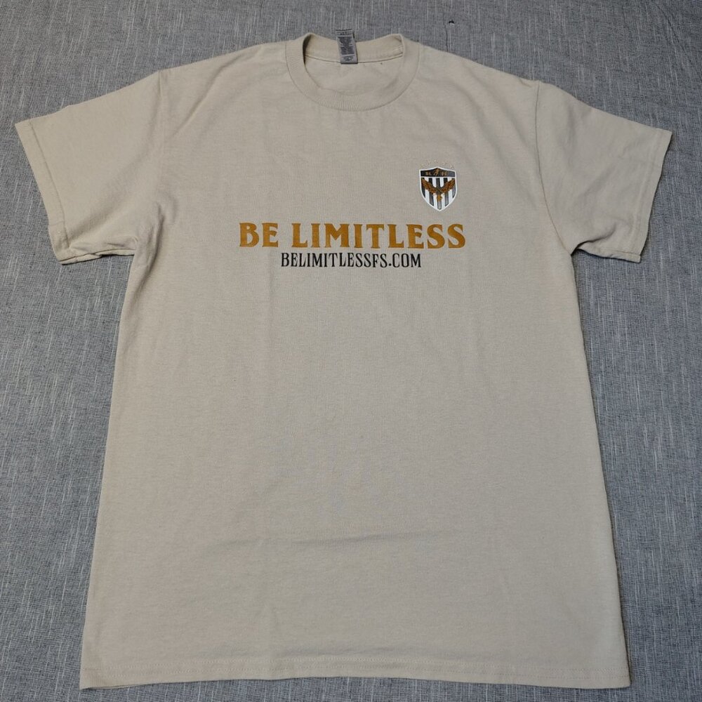 Be Limitless Futbol School T-Shirt Beige Cotton Crew Neck Youth Soccer League